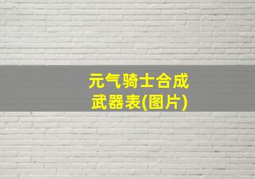 元气骑士合成武器表(图片)