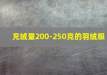 充绒量200-250克的羽绒服