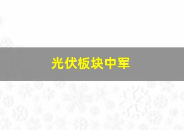 光伏板块中军