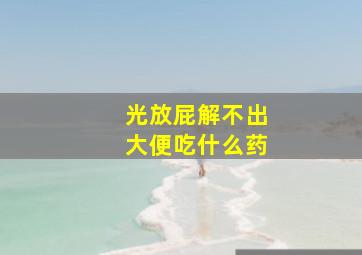 光放屁解不出大便吃什么药