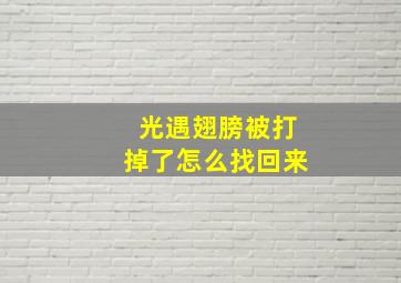 光遇翅膀被打掉了怎么找回来