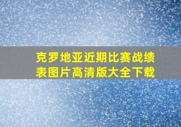 克罗地亚近期比赛战绩表图片高清版大全下载