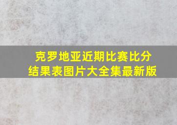 克罗地亚近期比赛比分结果表图片大全集最新版