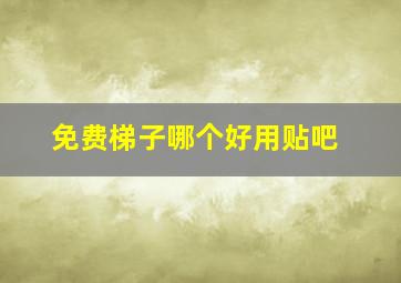 免费梯子哪个好用贴吧