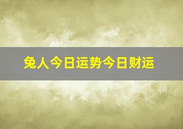 兔人今日运势今日财运