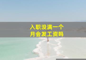 入职没满一个月会发工资吗