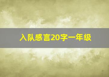 入队感言20字一年级