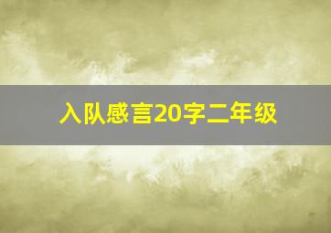 入队感言20字二年级