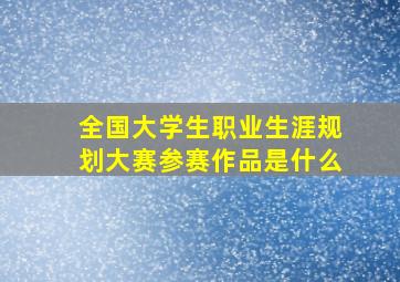 全国大学生职业生涯规划大赛参赛作品是什么