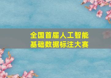 全国首届人工智能基础数据标注大赛