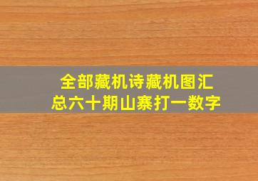 全部藏机诗藏机图汇总六十期山寨打一数字