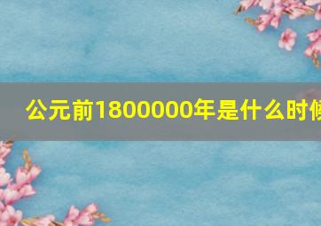 公元前1800000年是什么时候