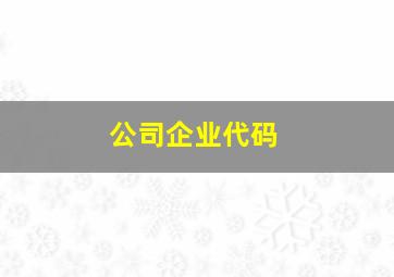 公司企业代码