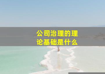 公司治理的理论基础是什么