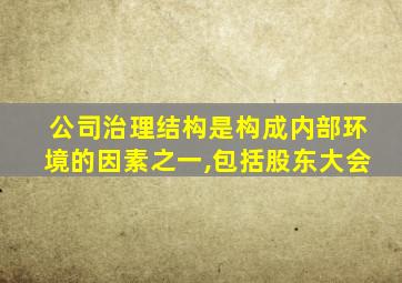 公司治理结构是构成内部环境的因素之一,包括股东大会