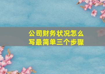 公司财务状况怎么写最简单三个步骤