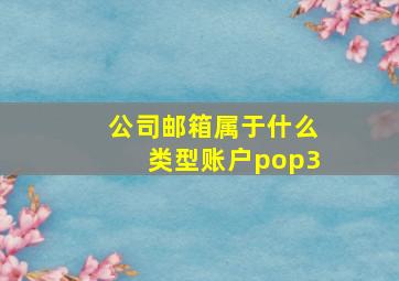 公司邮箱属于什么类型账户pop3