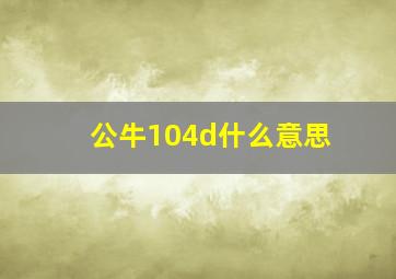 公牛104d什么意思