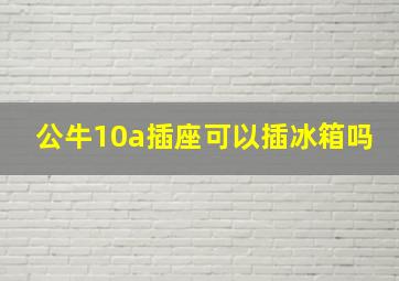 公牛10a插座可以插冰箱吗