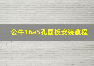 公牛16a5孔面板安装教程