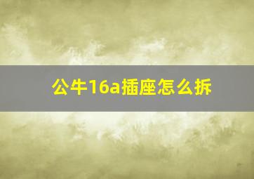 公牛16a插座怎么拆