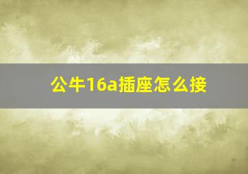 公牛16a插座怎么接