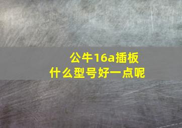 公牛16a插板什么型号好一点呢