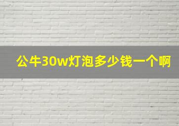 公牛30w灯泡多少钱一个啊