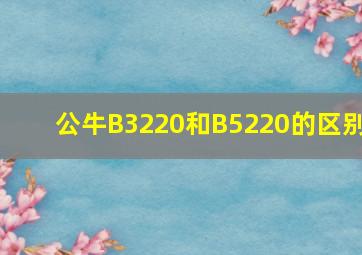 公牛B3220和B5220的区别