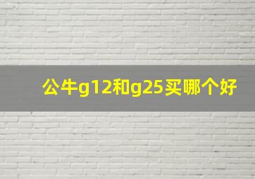 公牛g12和g25买哪个好