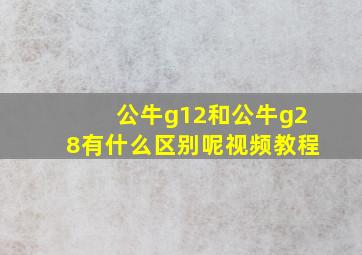 公牛g12和公牛g28有什么区别呢视频教程