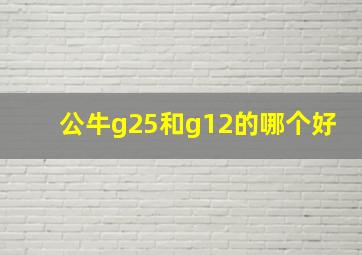 公牛g25和g12的哪个好