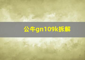 公牛gn109k拆解