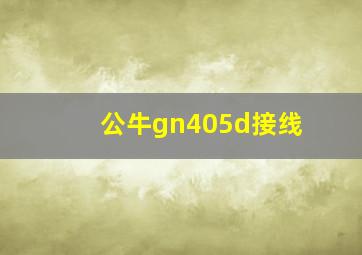 公牛gn405d接线