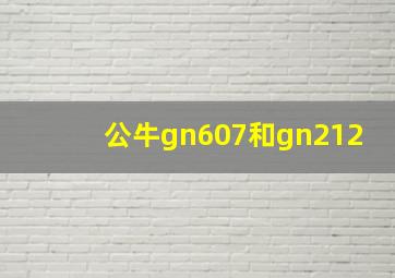 公牛gn607和gn212