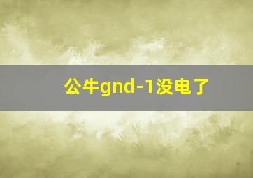 公牛gnd-1没电了