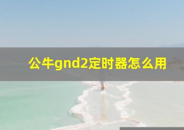 公牛gnd2定时器怎么用