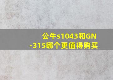 公牛s1043和GN-315哪个更值得购买