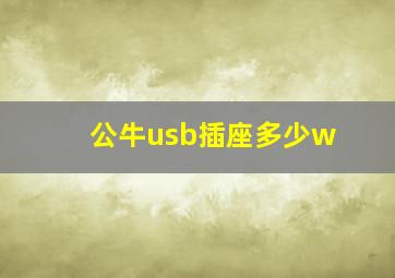 公牛usb插座多少w