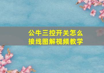 公牛三控开关怎么接线图解视频教学