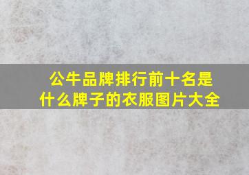 公牛品牌排行前十名是什么牌子的衣服图片大全