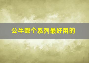 公牛哪个系列最好用的