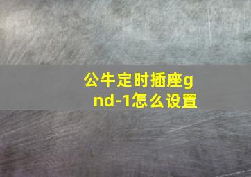 公牛定时插座gnd-1怎么设置