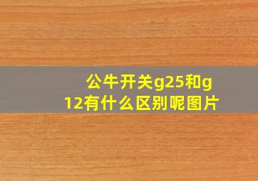 公牛开关g25和g12有什么区别呢图片