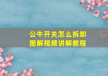 公牛开关怎么拆卸图解视频讲解教程