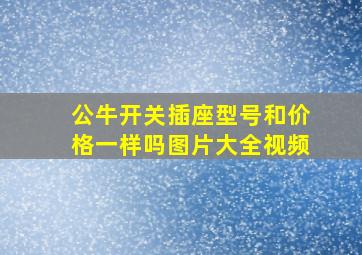 公牛开关插座型号和价格一样吗图片大全视频