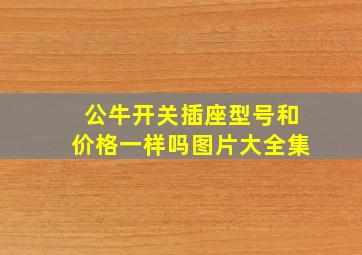 公牛开关插座型号和价格一样吗图片大全集