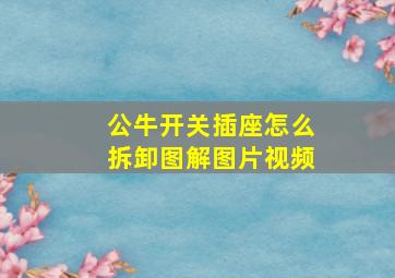 公牛开关插座怎么拆卸图解图片视频