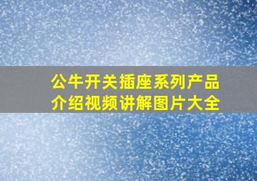 公牛开关插座系列产品介绍视频讲解图片大全