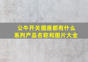 公牛开关插座都有什么系列产品名称和图片大全